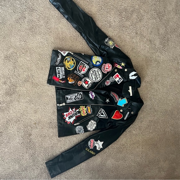 Leather Jacket with Patches - Picture 1 of 4